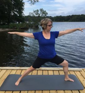 Ann in Proud Warrior on Lake Mashpee in Cape Cod